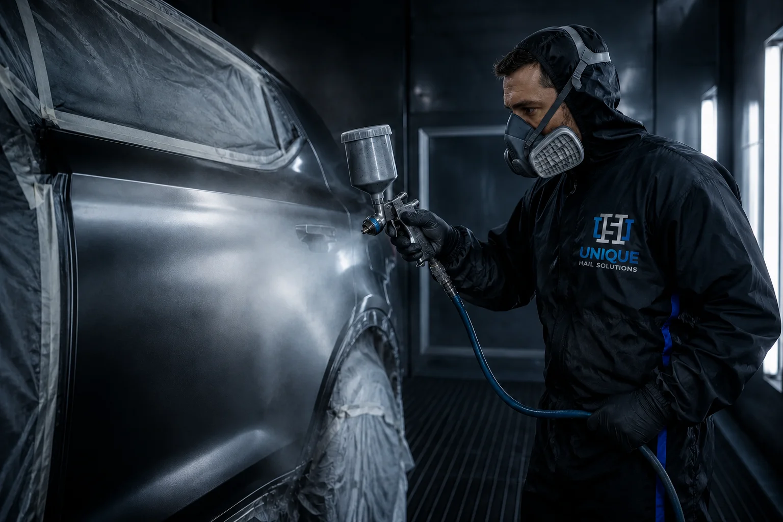 Servicio de pintura de automóvil en cabina